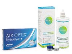 Alcon Air Optix Plus Hydraglyde (6 šošoviek) + Solunate Multi-Purpose 400 ml s puzdrom