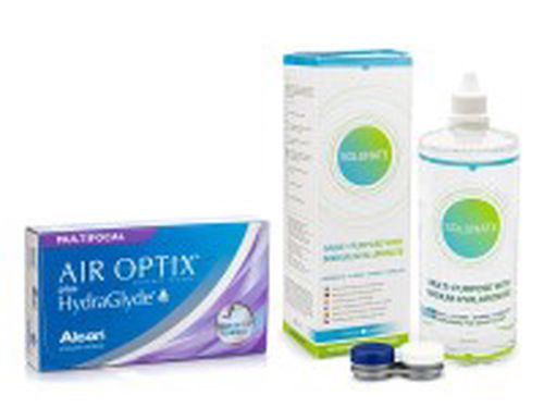 Alcon Air Optix Plus Hydraglyde Multifocal (3 šošovky) + Solunate Multi-Purpose 400 ml s puzdrom