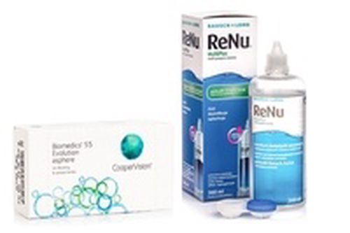 CooperVision Biomedics 55 Evolution CooperVision (6 šošoviek) + ReNu MultiPlus 360 ml s puzdrom