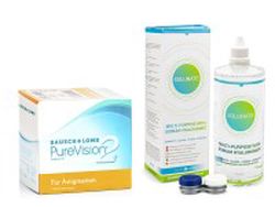 Bausch & Lomb PureVision 2 for Astigmatism (6 šošoviek) + Solunate Multi-Purpose 400 ml s puzdrom
