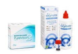 Bausch & Lomb PureVision 2 (6 šošoviek) + Oxynate Peroxide 380 ml s puzdrom